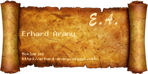 Erhard Arany névjegykártya
